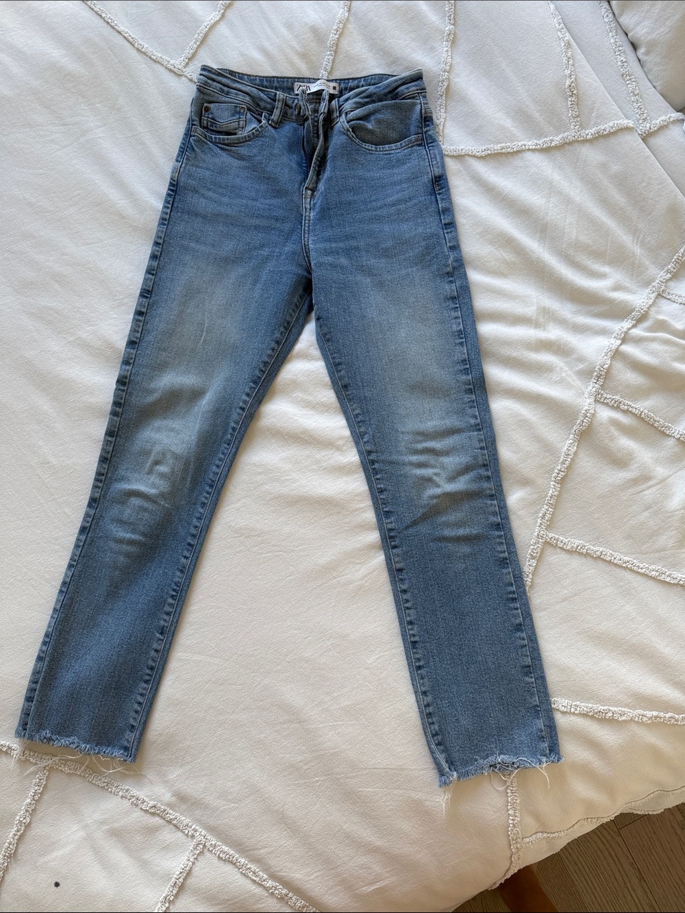 Zara Light Blue Ankle Crop Jeans